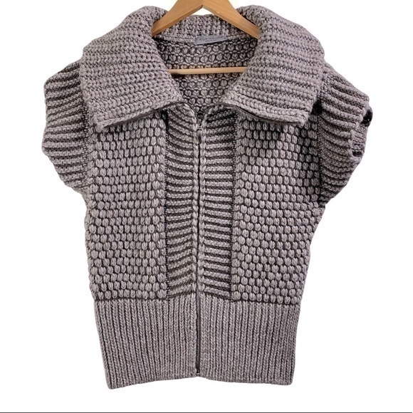 Elsamanda Women's Wool Blend Oversize Knit Sweater Color Gray Size S